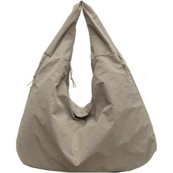 Large Nylon Slouchy Tote Bag Shoulder Purse Travel Gym Casual Work Handbag - Picture 1 of 7